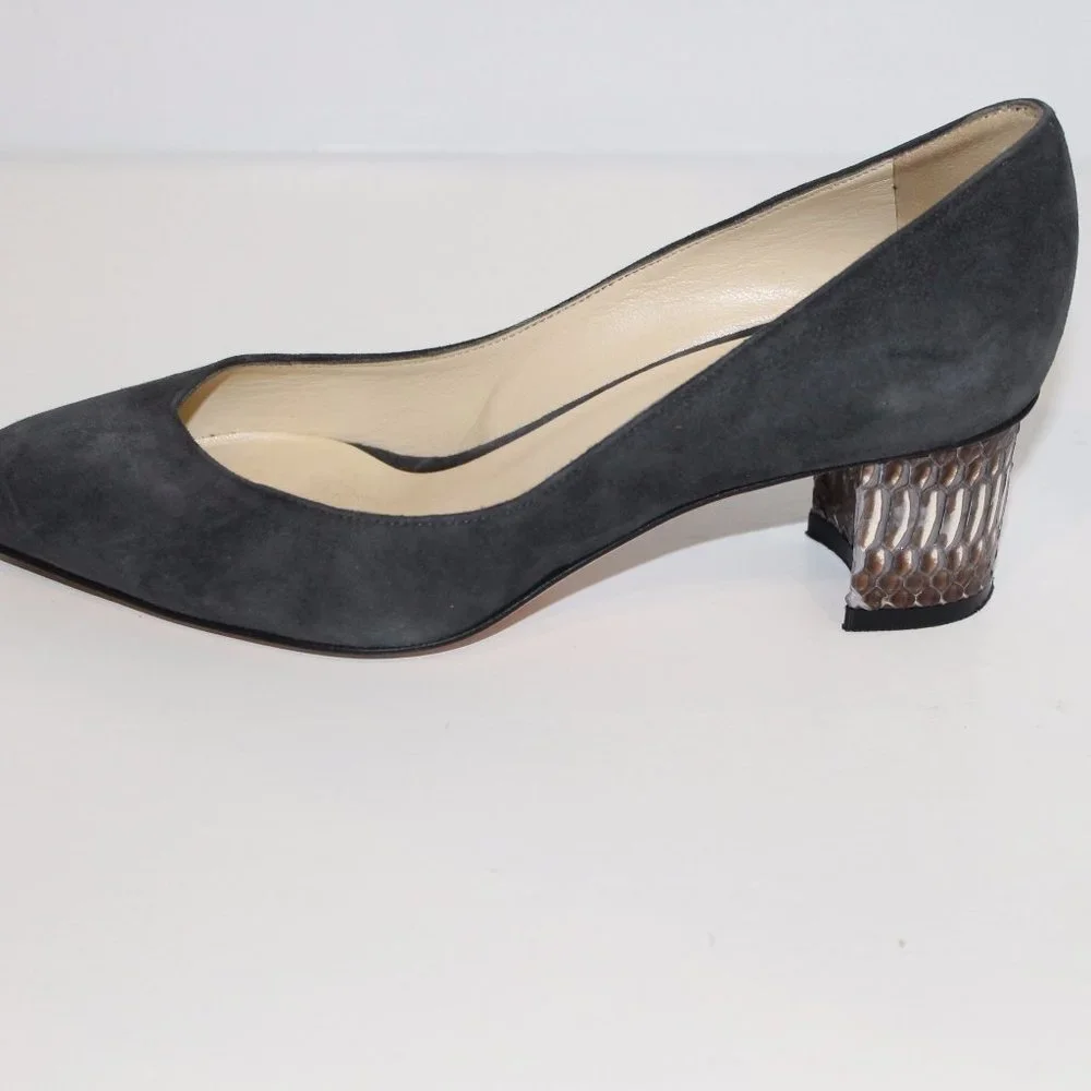 REDUCED Sarah Flint EMMA Gray Suede Closed Toe None Classic Pumps Shoes 35.5